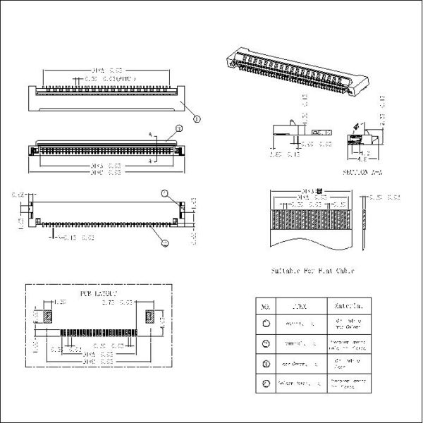 0.5mm Pitch FPC Back-Flip RA Type — изображение 2